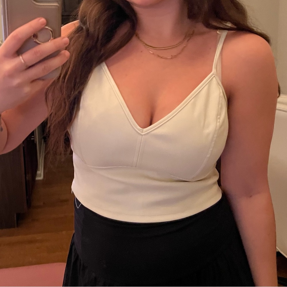 Faux White Leather tank